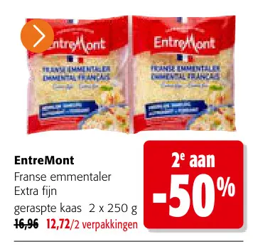 Promotie: Franse emmentaler Extra fijn geraspte kaas