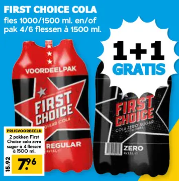 Aanbieding: First choice cola