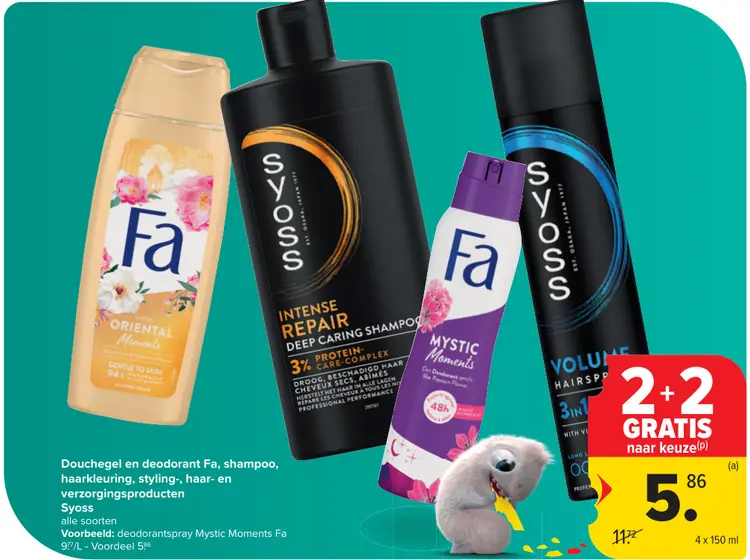 Promotie: Douchegel en deodorant Fa, shampoo, haarkleur, styling, haar en verzorgingsproducten