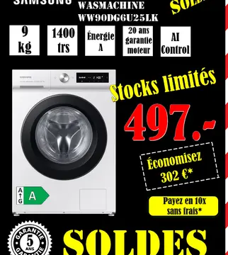 Aanbieding: Wasmachine ww90dg6u25lk