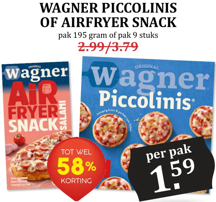 Aanbieding: Wagner Piccolinis of airfryer snack