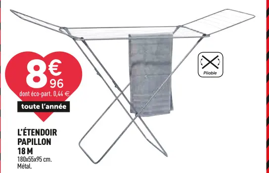 Offre: L'étendoir papillon