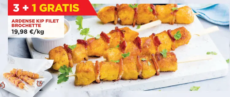 Promotie: Ardense kip filet brochette