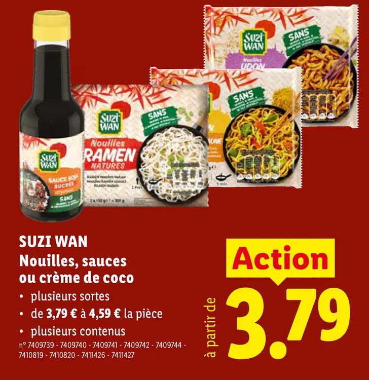 Offre: Nouilles, sauces ou crème de coco