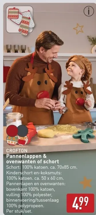 Aanbieding: Pannenlappen & ovenwanten of schort