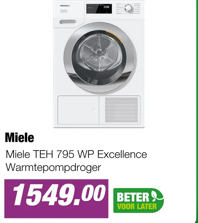 Aanbieding: Miele TEH 795 WP Excellence Warmtepompdroger