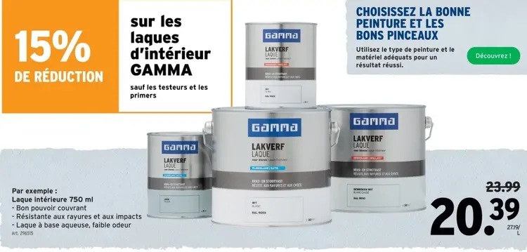 Offre: Laque intérieure