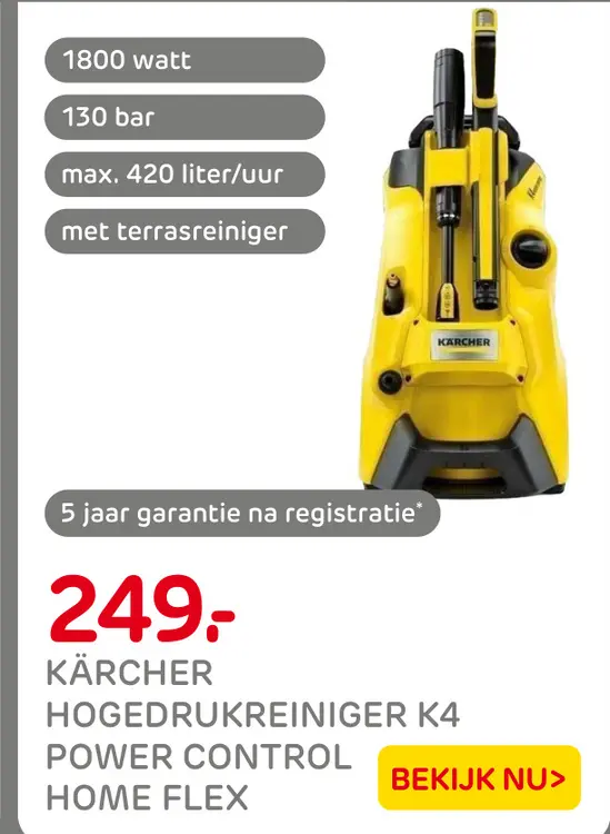 Aanbieding: Kärcher hogedrukreiniger k4 power control hom