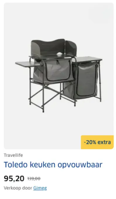 Aanbieding: Toledo keuken opvouwbaar