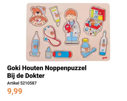 Aanbieding: Goki Houten Noppenpuzzel - Bij de Dokter