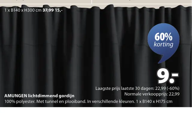 Aanbieding: AMUNGEN lichtdimmend gordijn