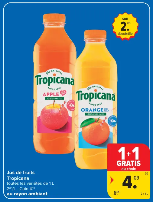 Offre: Jus de fruits