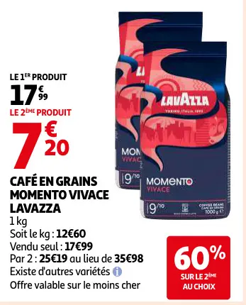 Promotie: Café en grains momento vivace