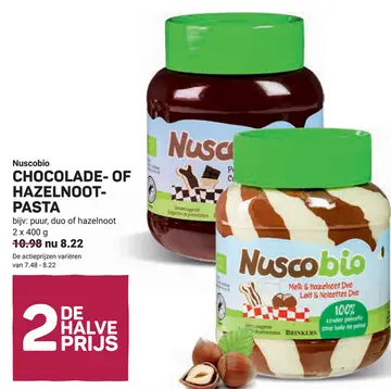 Aanbieding: Chocolade- of hazelnoot-pasta