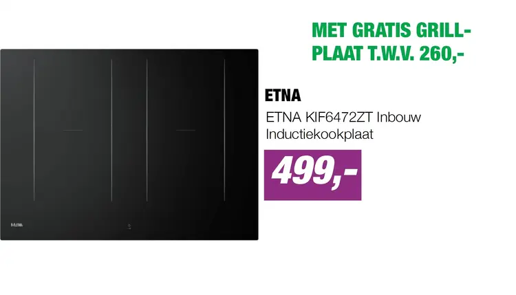 Aanbieding: ETNA KIF6472ZT Inbouw Inductiekookplaat