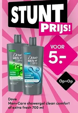 Aanbieding: Dove Men+Care showergel clean comfort of extra fresh