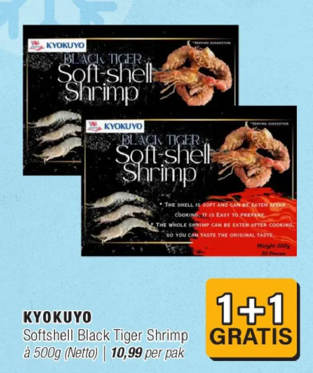 Aanbieding: Softshell Black Tiger Shrimp
