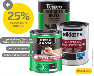Aanbieding: CetaBever, Tenco en Sikkens buitenbeits en -lak