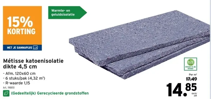 Promotie: Métisse katoenisolatie