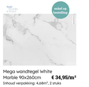 Aanbieding: Mega wandtegel White Marble