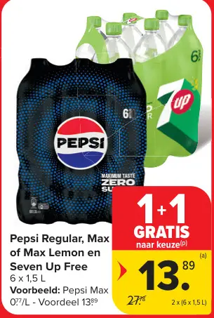Promotie: Pepsi Regular, Max of Max Lemon en Seven Up F