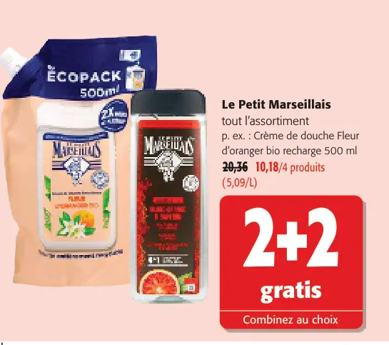 Offre: Crème de douche Fleur d'oranger bio recharge