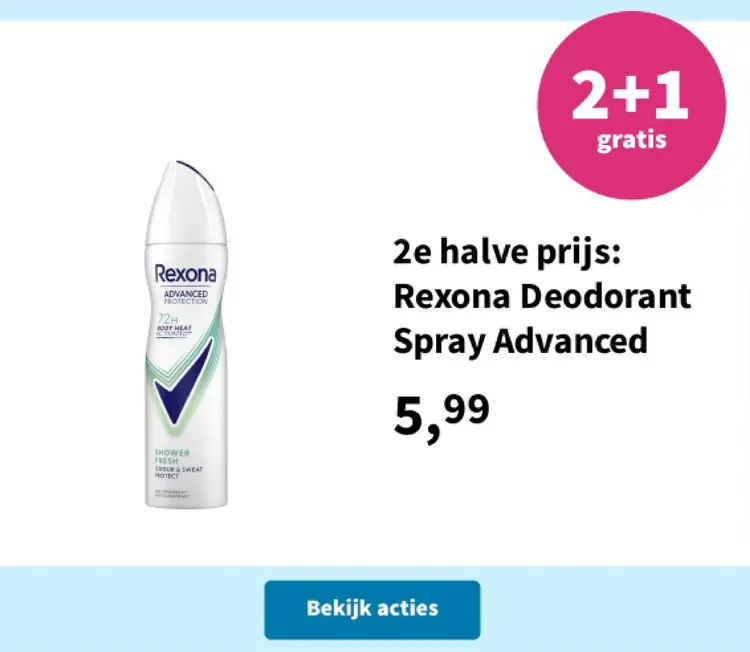 Aanbieding: Rexona Deodorant Spray Advanced