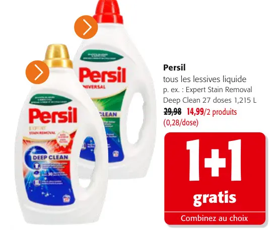 Offre: Persil tous les lessives liquide