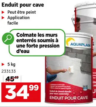 Offre: Enduit pour cave