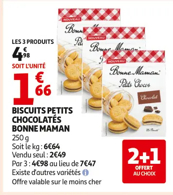 Promotie: Biscuits petits chocolatés