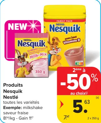 Offre: Produits Nesquik Nestlé