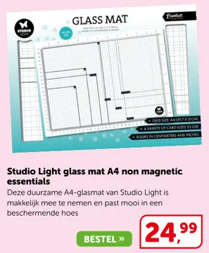 Aanbieding: Studio Light glass mat A4 non magnetic essentials