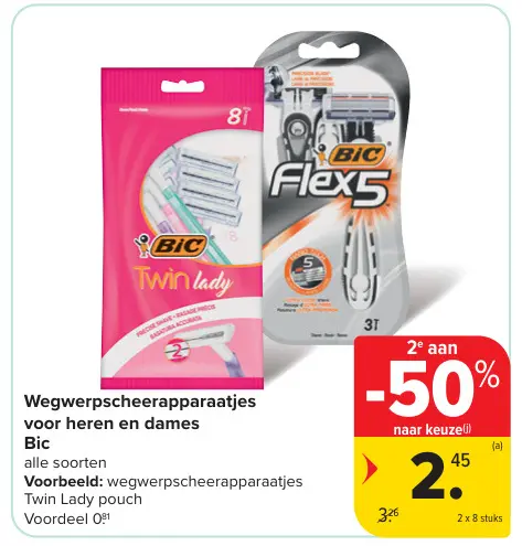 Promotie: Wegwerpscheerapparaatjes voor heren en dames