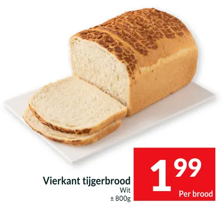 Promotie: Vierkant tijgerbrood