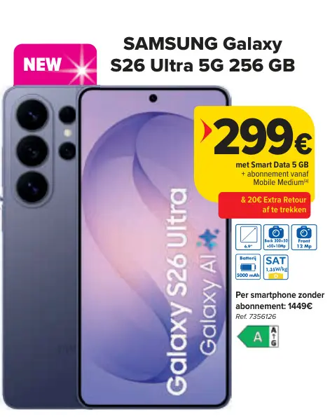Promotie: Galaxy S26 Ultra 5G 256 GB