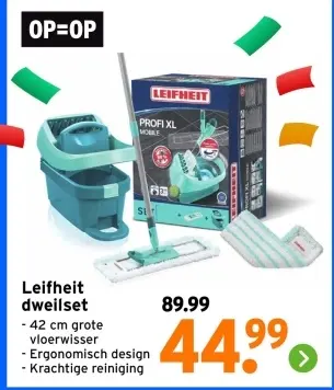 Aanbieding: Leifheit dweilset