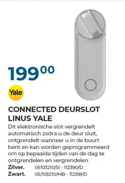 Aanbieding: CONNECTED DEURSLOT LINUS YALE