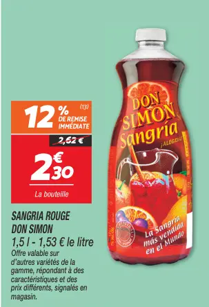Offre: Sangria rouge
