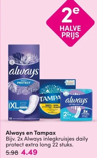 Aanbieding: Always en Tampax