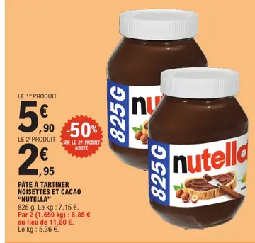 Offre: Pâte à tartiner noisettes et cacao