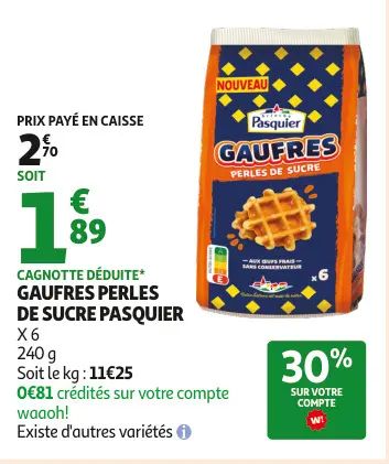 Promotie: Gaufres perles de sucre