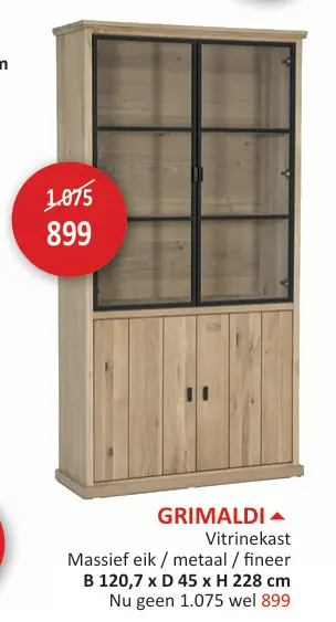 Promotie: Grimaldi Vitrinekast