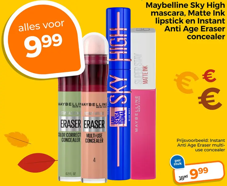 Aanbieding: Sky High mascara, Matte Ink lipstick en Instant Anti Age Eraser concealer