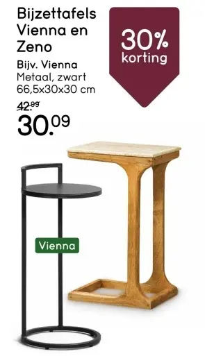Aanbieding: Bijzettafels Vienna en Zeno