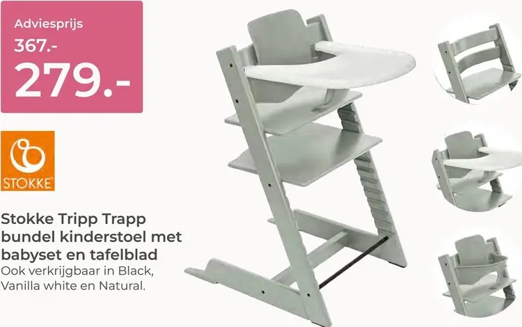 Aanbieding: Tripp Trapp bundel kinderstoel met babyset en tafelblad