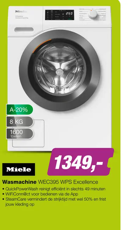 Aanbieding: Miele WEC395 WPS Wasmachine