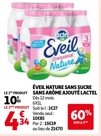 Promotie: Eveil nature sans sucre sans arôme ajouté