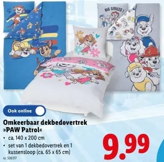 Promotie: Omkeerbaar dekbedovertrek >>PAW Patrol<<