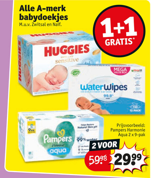 Aanbieding: Alle A-merk babydoekjes