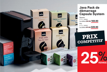 Offre: Java Pack de démarrage Capsule System